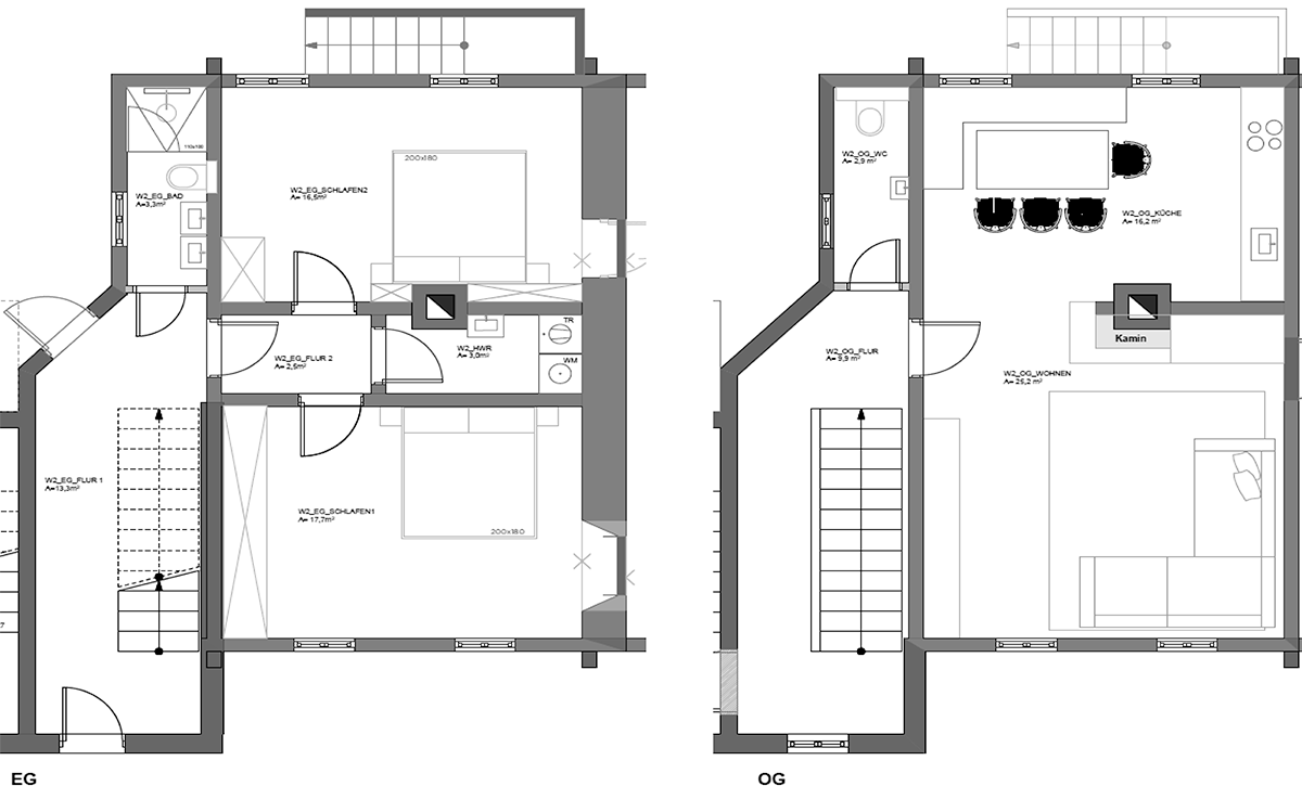 Grundriss Haus Max, EG und OG