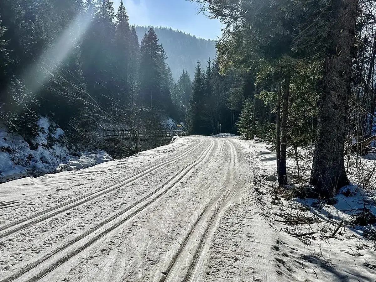 20km Langlaufloipe direkt vor der Haustüre.